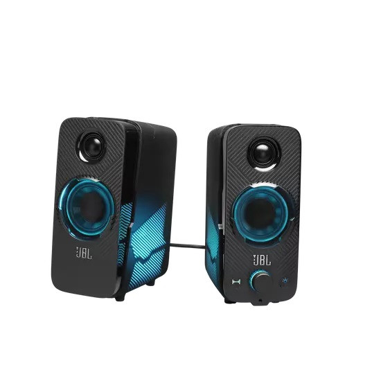 JBL Quantum Duo | Customizable Unique Lighting Effects | RMS 20W | LightSync | QuantumSOUND Signature | Wired & Wireless Bluetooth RGB Gaming Speaker