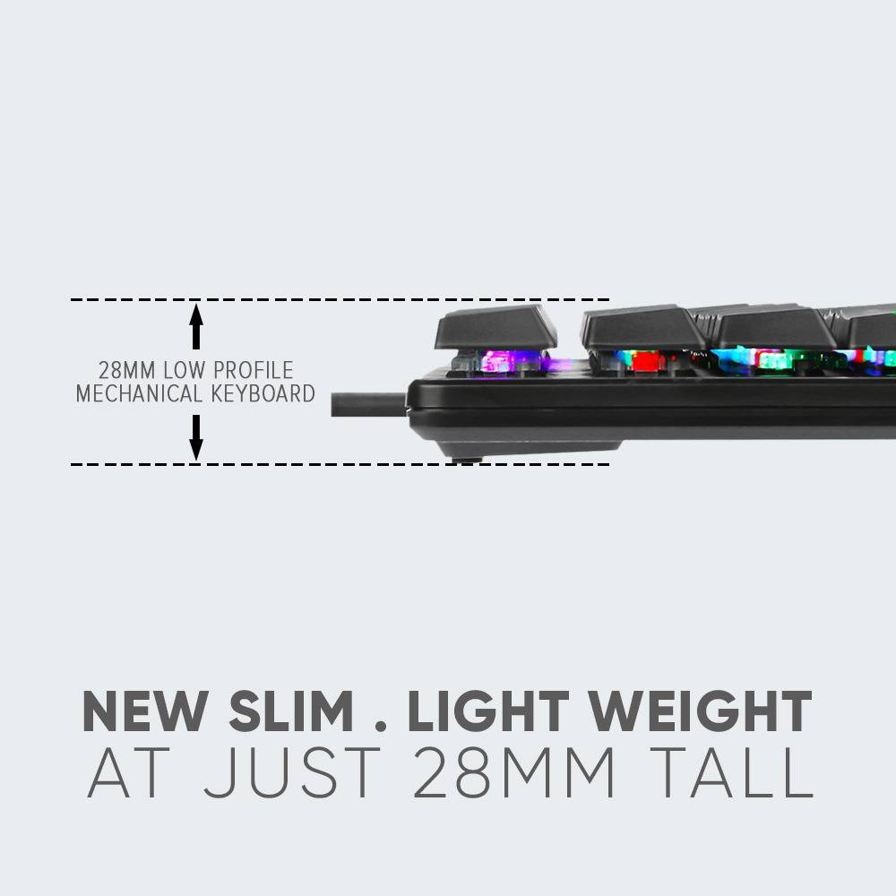 ARMAGGEDDON SMK-9R RGB Falconet | Short Clicky Mechanical Key | Low Profile TKL Design | Hotswap-able Switch | 87 Keys | Wired RGB Gaming Keyboard