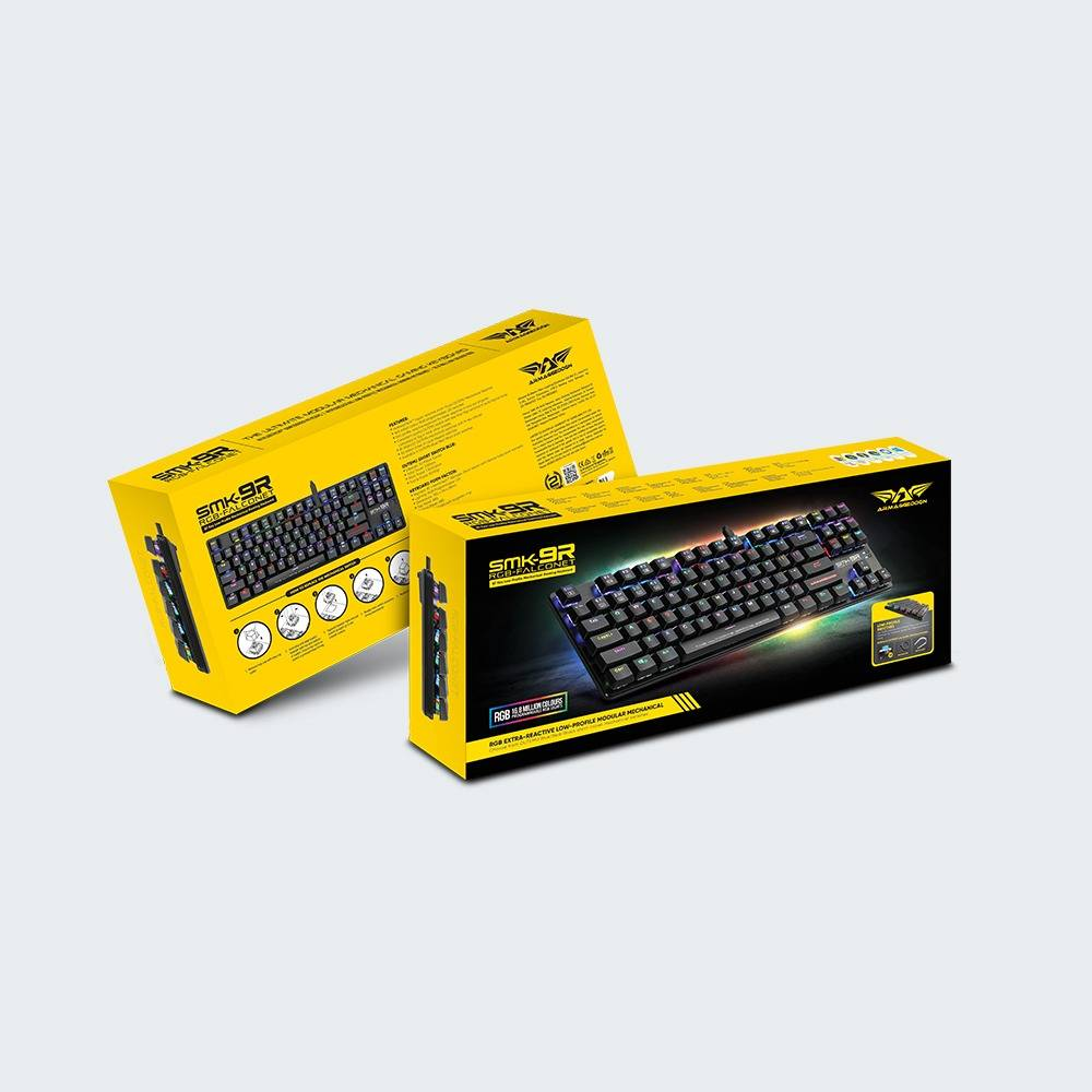 ARMAGGEDDON SMK-9R RGB Falconet | Short Clicky Mechanical Key | Low Profile TKL Design | Hotswap-able Switch | 87 Keys | Wired RGB Gaming Keyboard