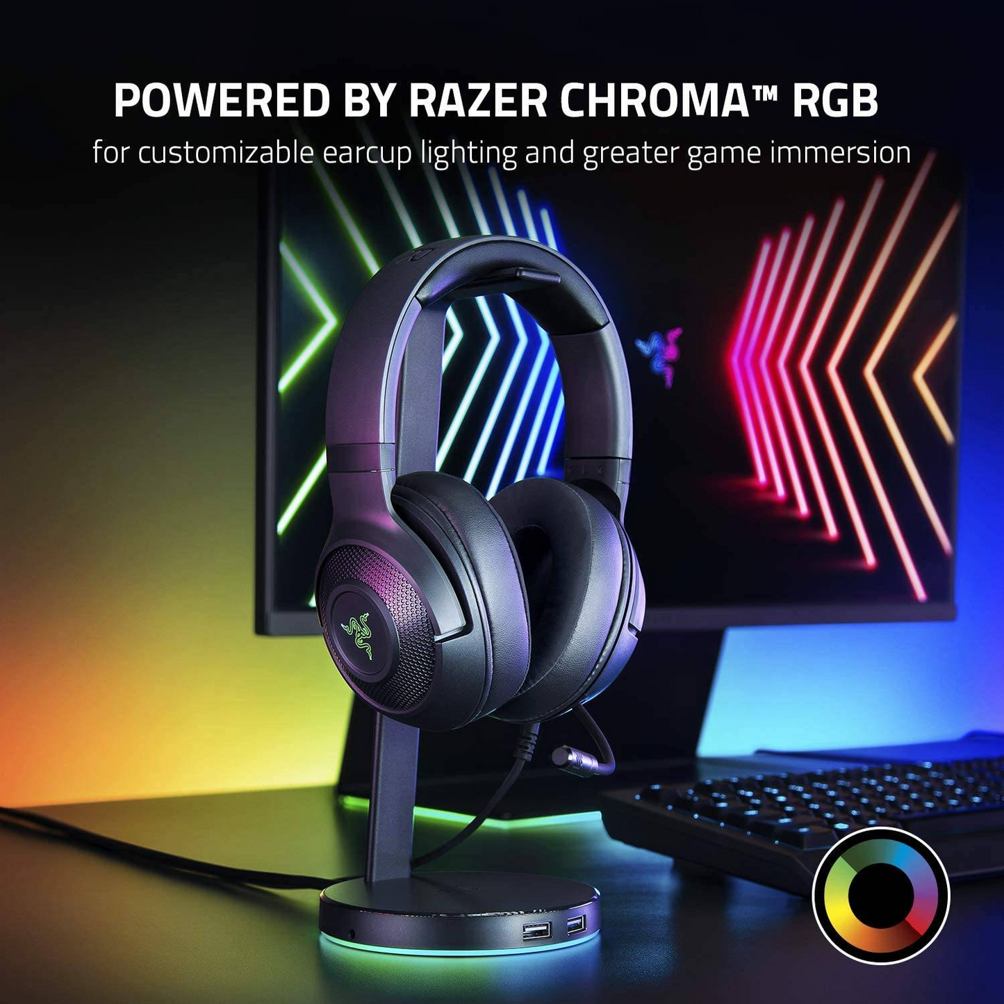 RAZER Kraken V3 X | Razer Triforce 40mm Drivers | Detachable Razer Hyperclear Cardioid Mic | 7.1 Surround Sound | Advanced Passive Noise Cancellation | Razer Chroma RGB | Wired RGB Gaming Headphones & Headsets (Black)