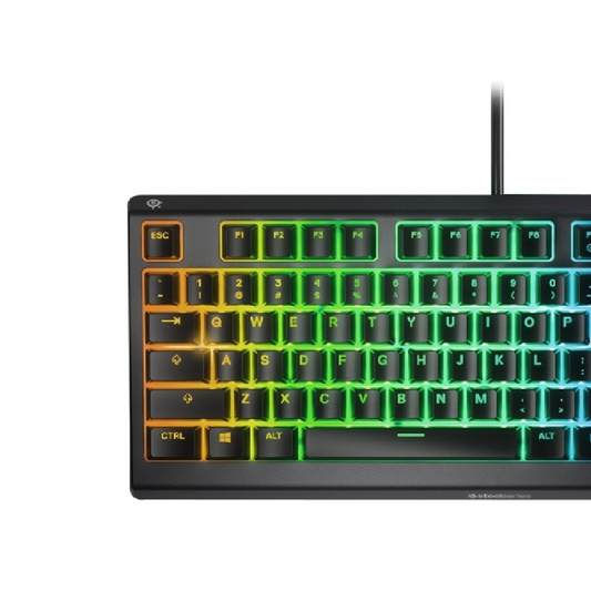 STEELSERIES Apex 3 | Silent Switches | Water Resistant | TKL | Multimedia Controls | PrismSync Lighting | Anti-Ghosting | Three-ways Cable Routing | Wired RGB Gaming Keyboard