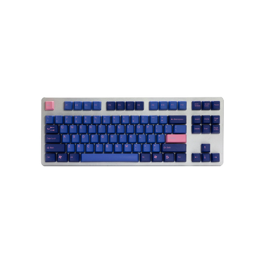 TAI-HAO Double Shot 104 Keycaps Set | ABS | US Layout | Cherry MX Switch Types | Keyboard Keycaps (Pink & Blue)