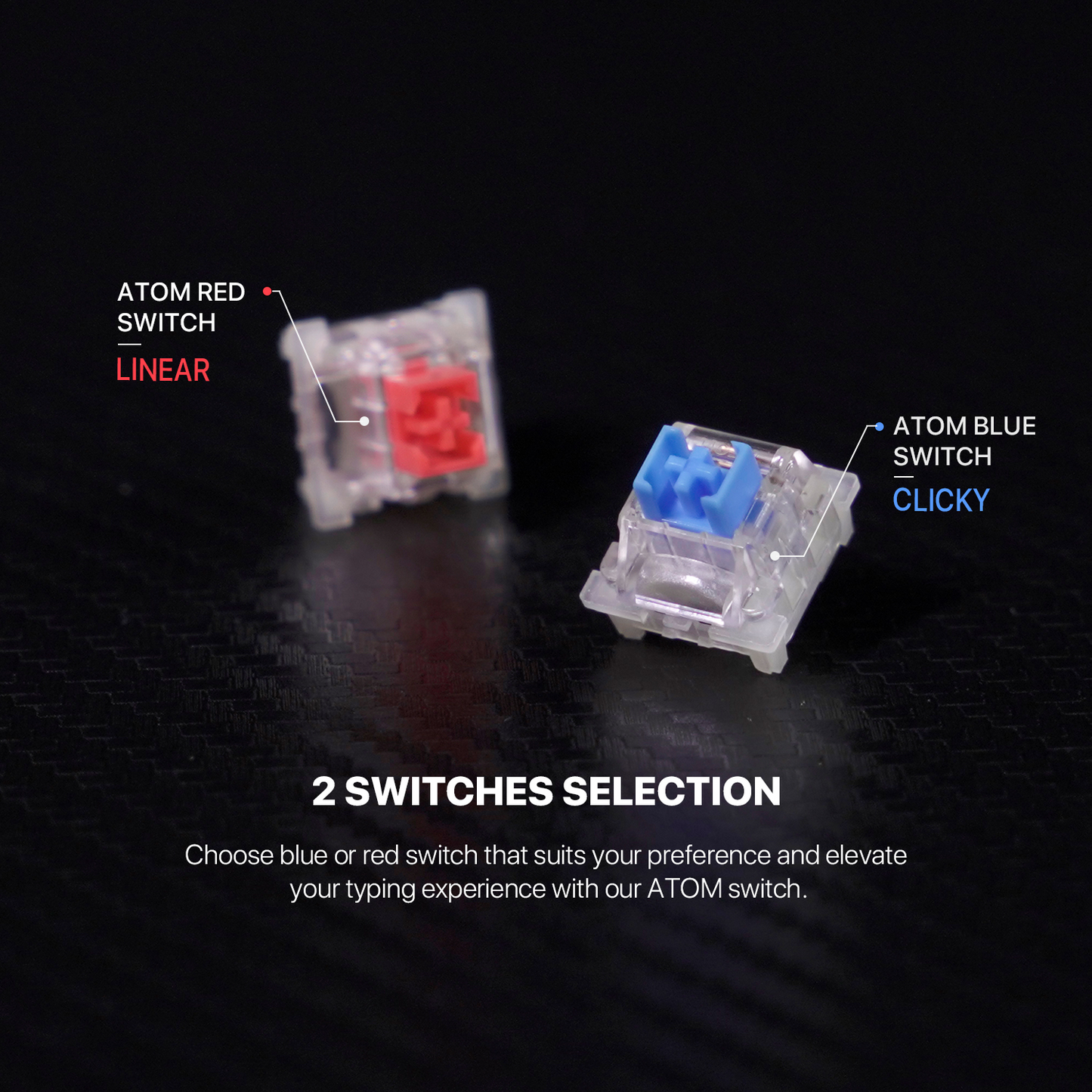 FANTECH MK874 V2 Atom 63 | Mechanical Switches | 63 Keys | 26 Keys Anti-Ghosting | 17 RGB Modes | 3-PIN Hot Swap | Wired RGB Gaming Keyboard (Mizu Skyblue Edition)