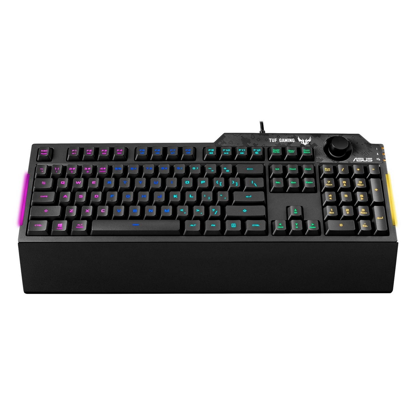 ASUS TUF Gaming K1 | Tactile TUF Gaming Switches | Dynamic RGB and Side-mounted Light Bar | Dedicated Volume Knob | Detachable Ergonomic Wrist Rest | Programmable Keys | Wired RGB Gaming Keyboard