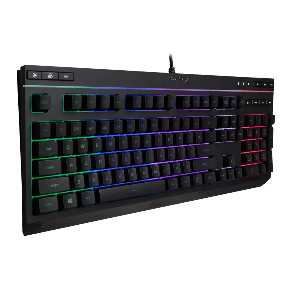 HYPERX Alloy Core RGB | Membrane Switches | 104 Keys | Multi-Key Anti-Ghosting | Signature Lighting Bar & Dynamic RGB Effects | 6 LED Modes & 3 Brightness Levels | Programmable Wired RGB Gaming Keyboard