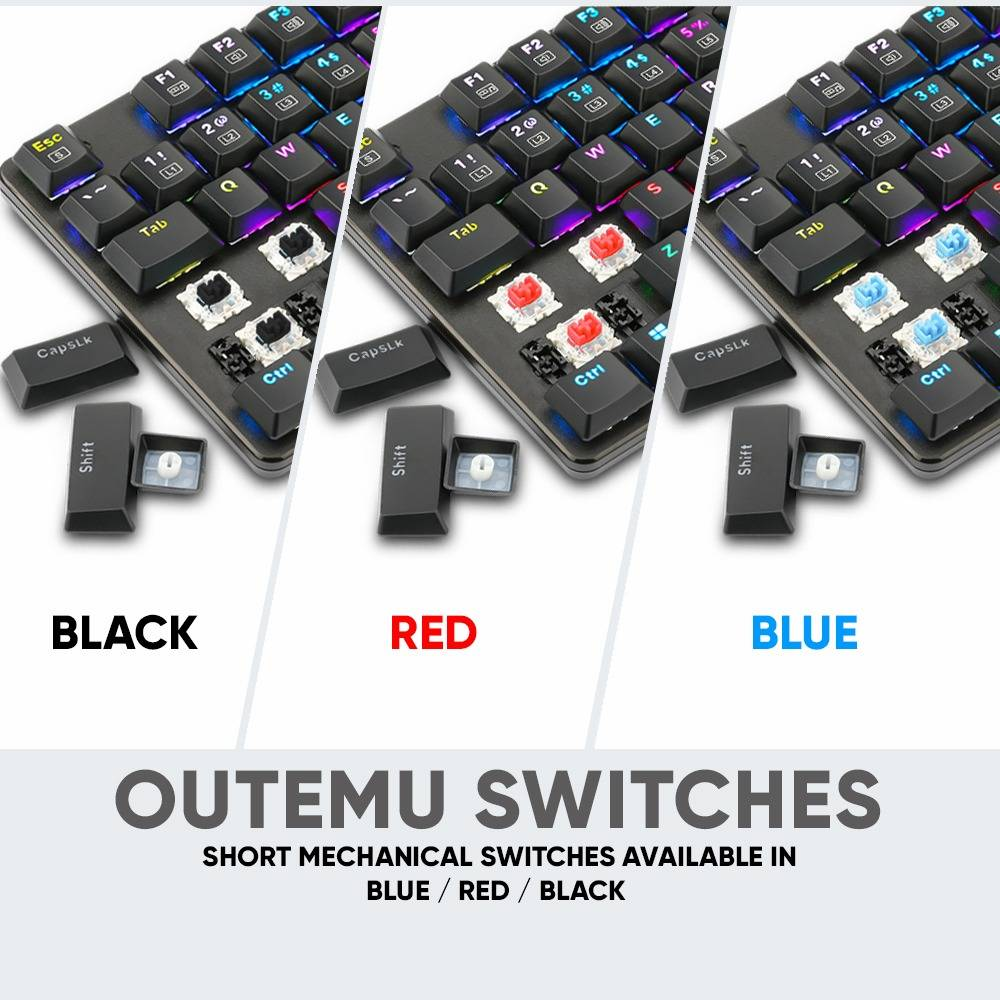 ARMAGGEDDON SMK-9R RGB Falconet | Short Clicky Mechanical Key | Low Profile TKL Design | Hotswap-able Switch | 87 Keys | Wired RGB Gaming Keyboard