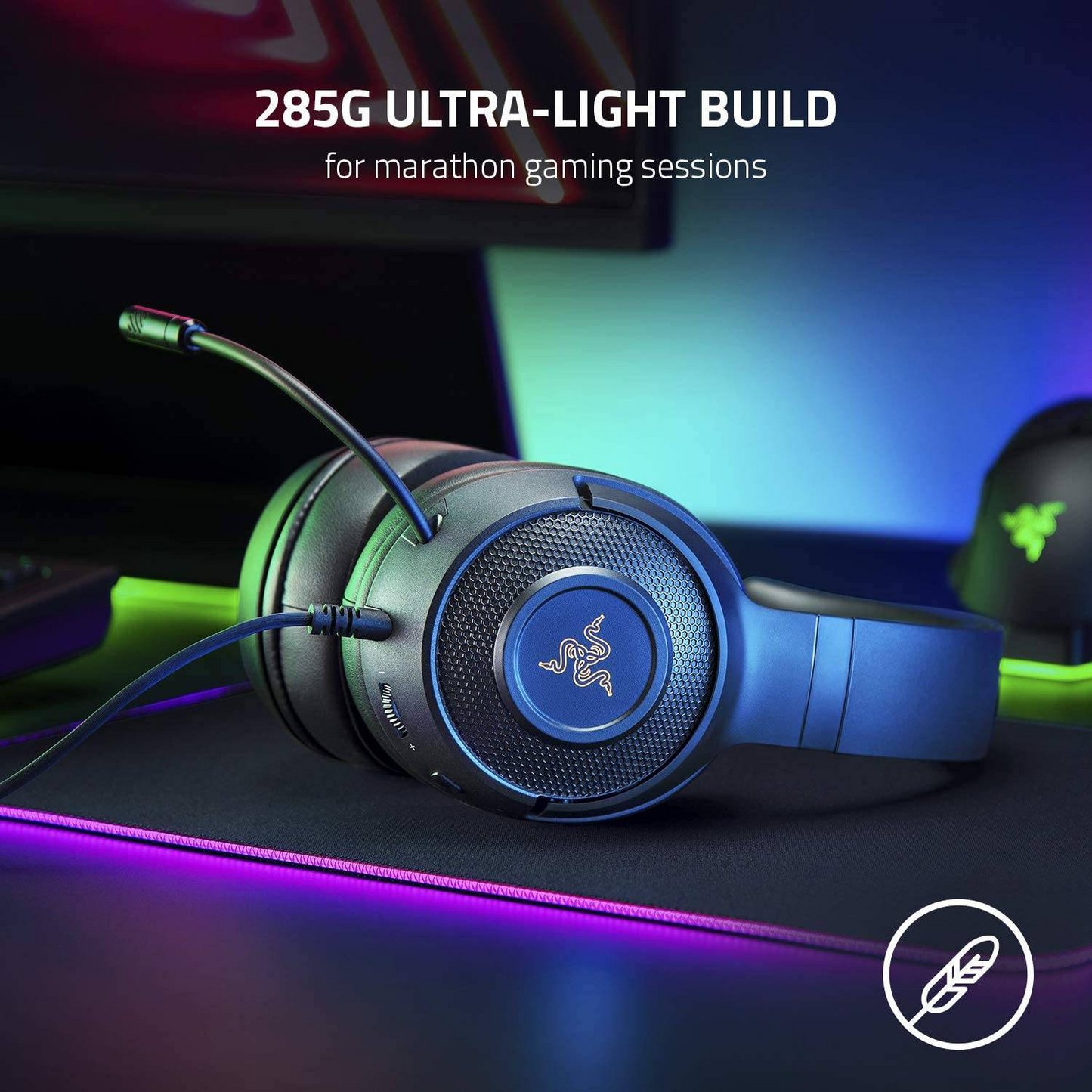 RAZER Kraken V3 X | Razer Triforce 40mm Drivers | Detachable Razer Hyperclear Cardioid Mic | 7.1 Surround Sound | Advanced Passive Noise Cancellation | Razer Chroma RGB | Wired RGB Gaming Headphones & Headsets (Black)