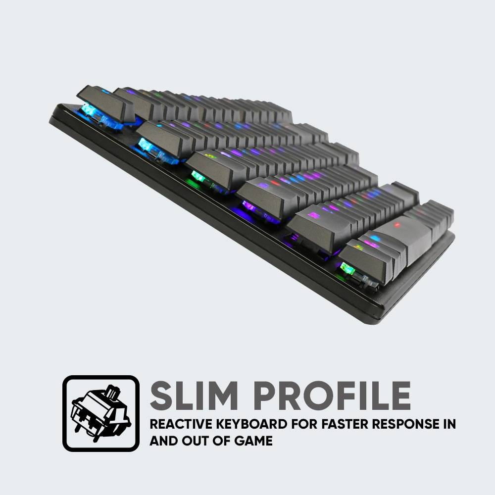 ARMAGGEDDON SMK-9R RGB Falconet | Short Clicky Mechanical Key | Low Profile TKL Design | Hotswap-able Switch | 87 Keys | Wired RGB Gaming Keyboard