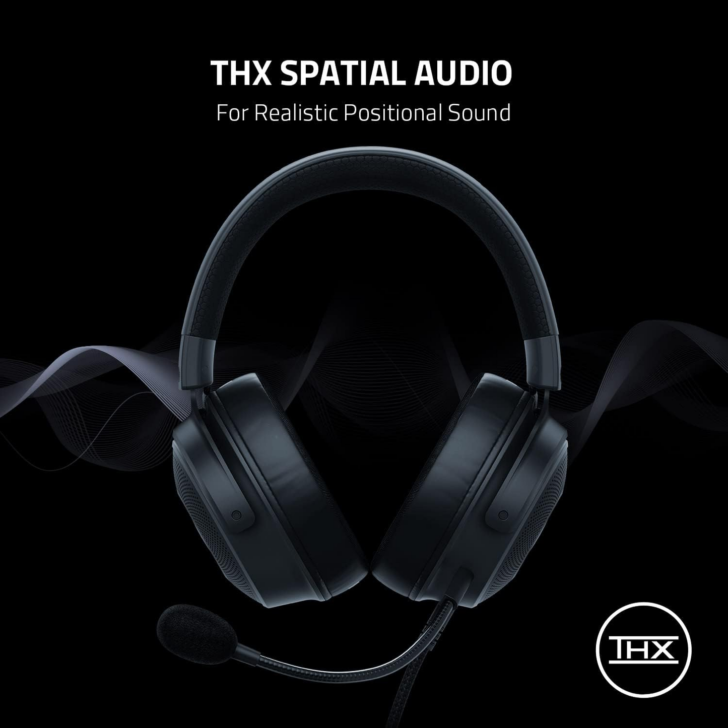 RAZER Kraken V3 | Razer Triforce 50mm Drivers | Detachable Razer Hyperclear Cardioid Mic | THX Spatial Audio | Advanced Passive Noise Cancellation | Razer Chroma RGB | Wired RGB Gaming Headphones & Headsets (Black)