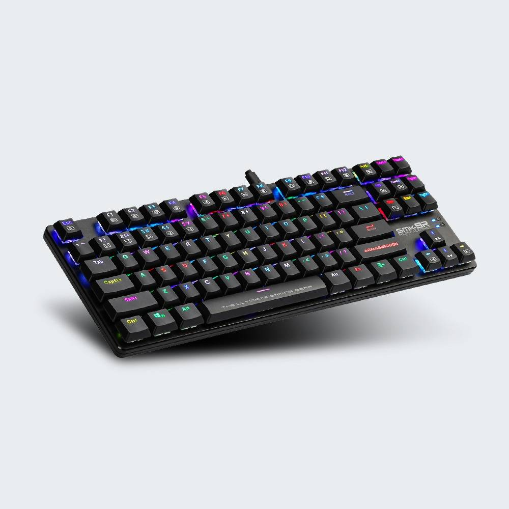 ARMAGGEDDON SMK-9R RGB Falconet | Short Clicky Mechanical Key | Low Profile TKL Design | Hotswap-able Switch | 87 Keys | Wired RGB Gaming Keyboard