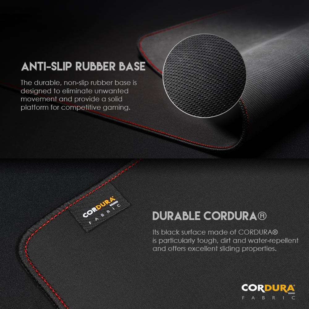 FANTECH MPC900 Zero-G | Anti-slip Rubber Base | Cordura Fabric Surface | Gaming Mousepad (Black / 900mm x 400m x 3mm)