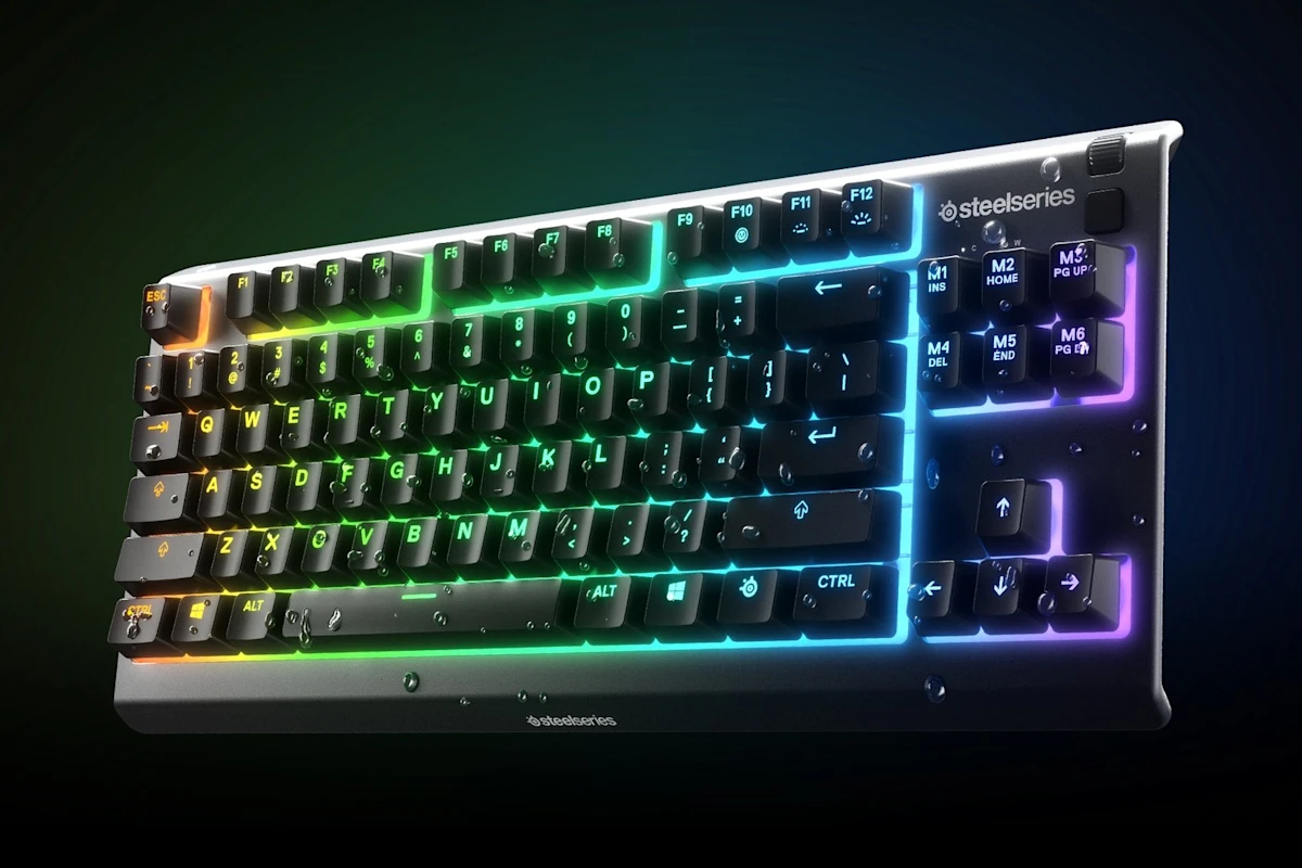 STEELSERIES Apex 3 | Silent Switches | Water Resistant | TKL | Multimedia Controls | PrismSync Lighting | Anti-Ghosting | Three-ways Cable Routing | Wired RGB Gaming Keyboard