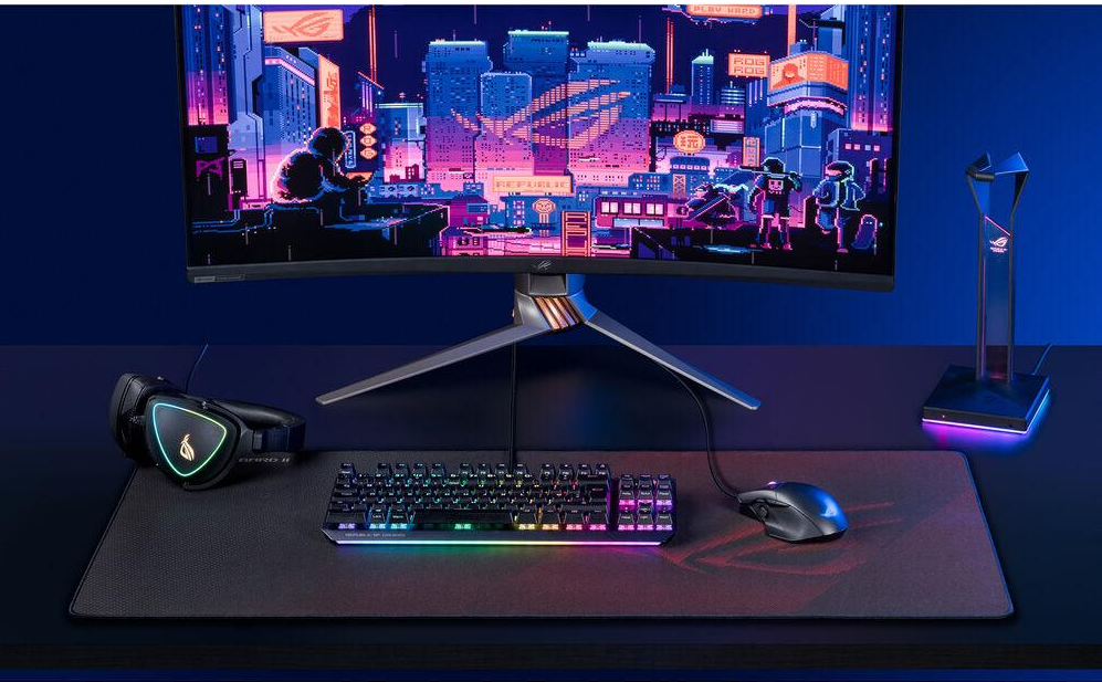 ASUS ROG Scabbard II | Protective Nano-coating Fabric | Non-slip Black Rubber Base | Water & Oil & Dust Repellent | Gaming Mousepad (Medium)