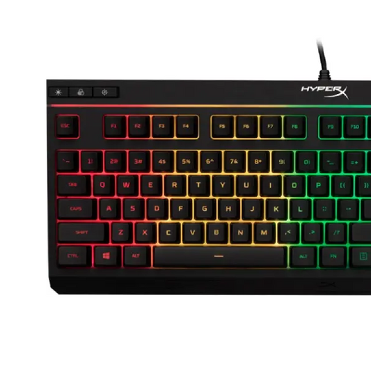 HYPERX Alloy Core RGB | Membrane Switches | 104 Keys | Multi-Key Anti-Ghosting | Signature Lighting Bar & Dynamic RGB Effects | 6 LED Modes & 3 Brightness Levels | Programmable Wired RGB Gaming Keyboard