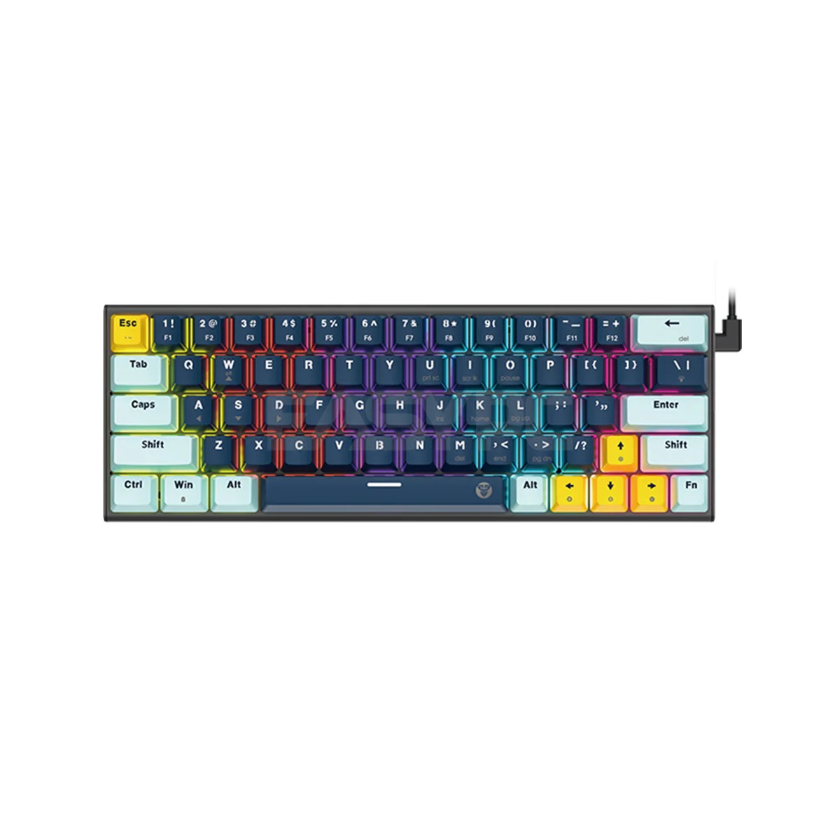 FANTECH MK874 V2 Atom 63 | Mechanical Switches | 63 Keys | 26 Keys Anti-Ghosting | 17 RGB Modes | 3-PIN Hot Swap | Wired RGB Gaming Keyboard (Mizu Skyblue Edition)
