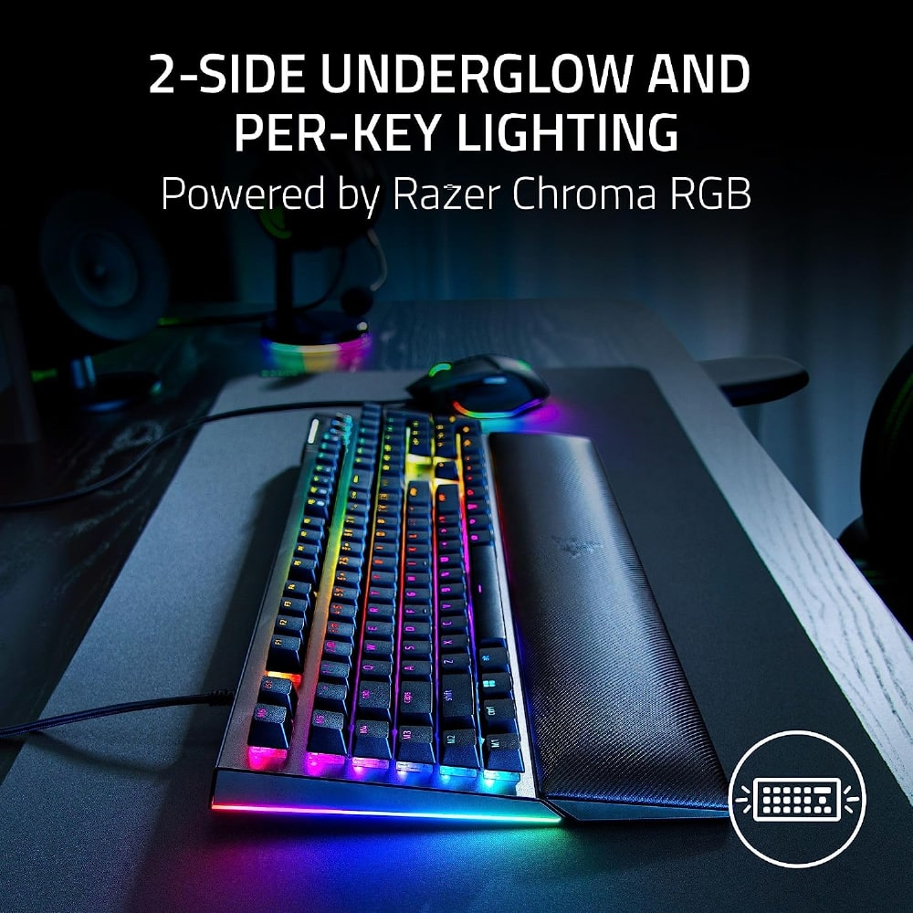 RAZER BlackWidow V4 | Razer Yellow Mechanical Switches | 2-side Underglow and Per-Key Lighting |  Programmable Keys | Aluminum Alloy Top Case | 4 Media Rolls & 6 Macro Keys | Wired RGB Gaming Keyboard