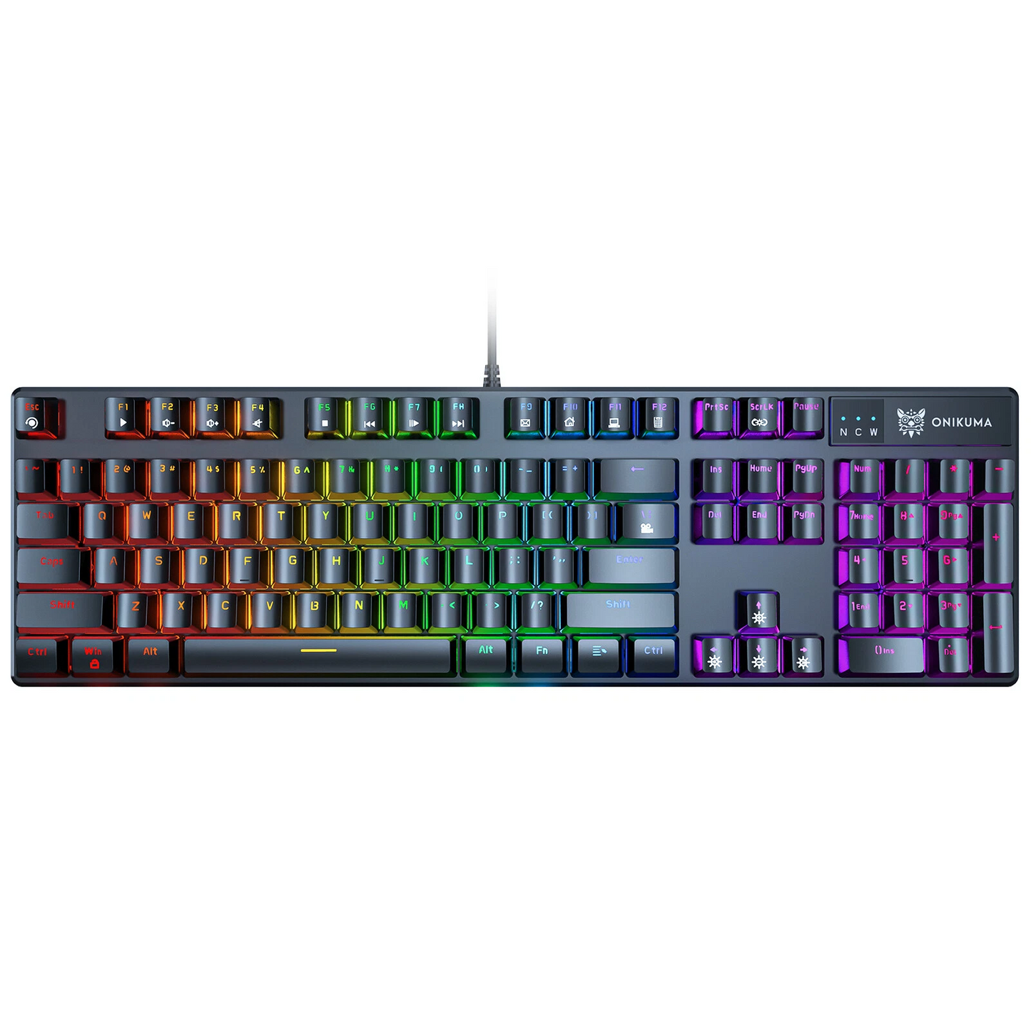 ONIKUMA G27 Chroma | Mechanical Switches | 29 Keys Anti-Ghosting | 6 Color Backlights + 8 Lighting Mode | Ergonomic Design | Wired RGB Gaming Keyboard