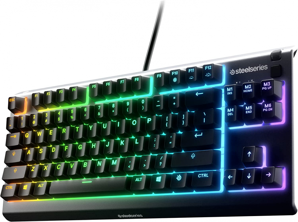 STEELSERIES Apex 3 | Silent Switches | Water Resistant | TKL | Multimedia Controls | PrismSync Lighting | Anti-Ghosting | Three-ways Cable Routing | Wired RGB Gaming Keyboard