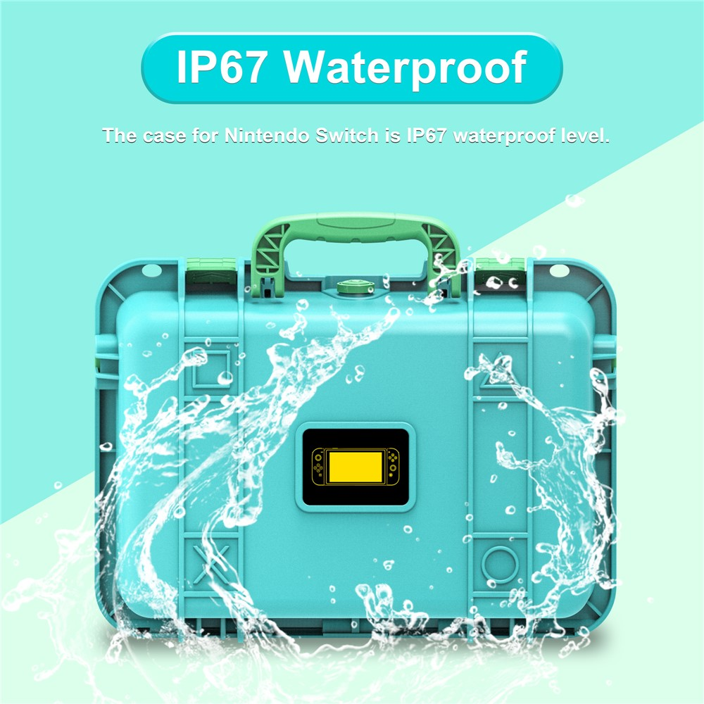 DEVASO Professional Deluxe Waterproof Travel Case For Nintendo Switch V1 / V2 / OLED (Blue & Green)