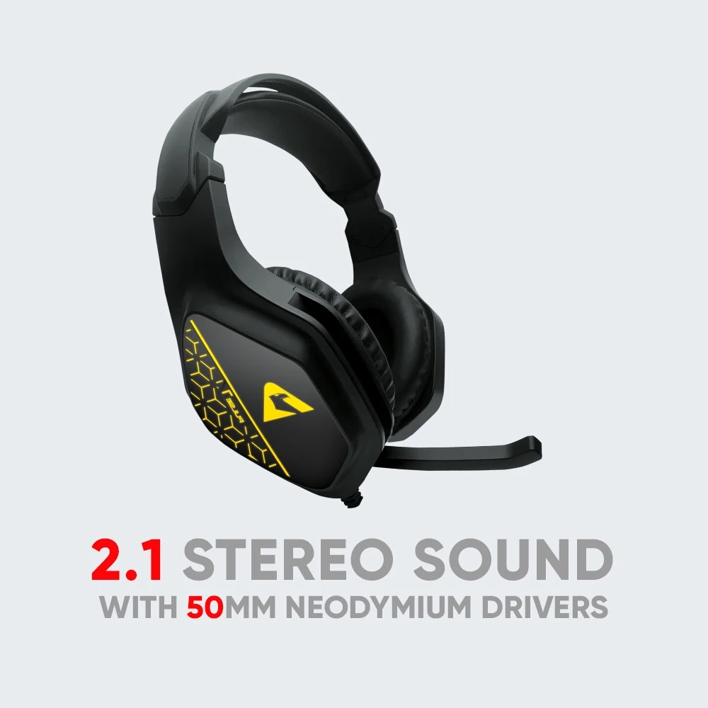 ARMAGGEDDON Pulse 7 Mobile | 50mm Large Drivers | Multi-Color LED | Foldable Microphone | USB-&-3.5mm-Jack-Connection RGB Gaming Headphones & Headsets (Scarlet Soviet)