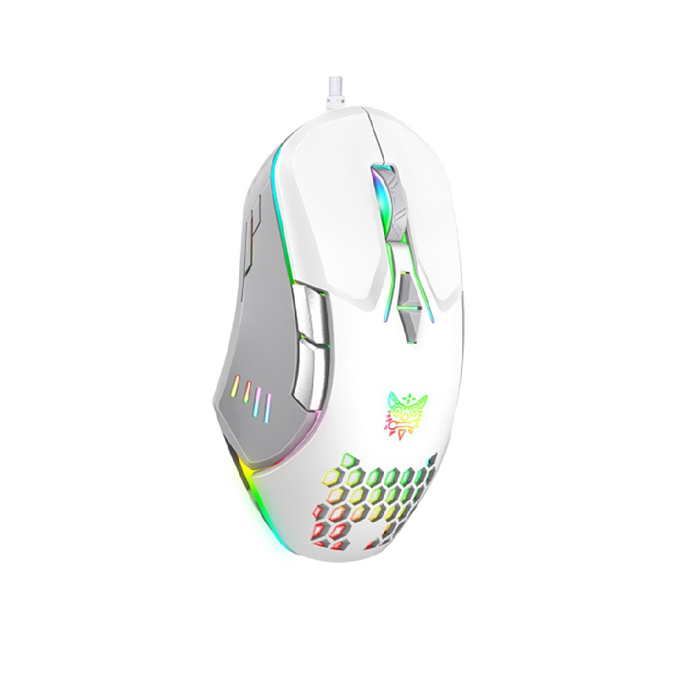ONIKUMA CW902 | 6 DPI Levels | 7 Programmable Buttons | Lightweight & Ergonomic | Wired RGB Gaming Mouse (White)