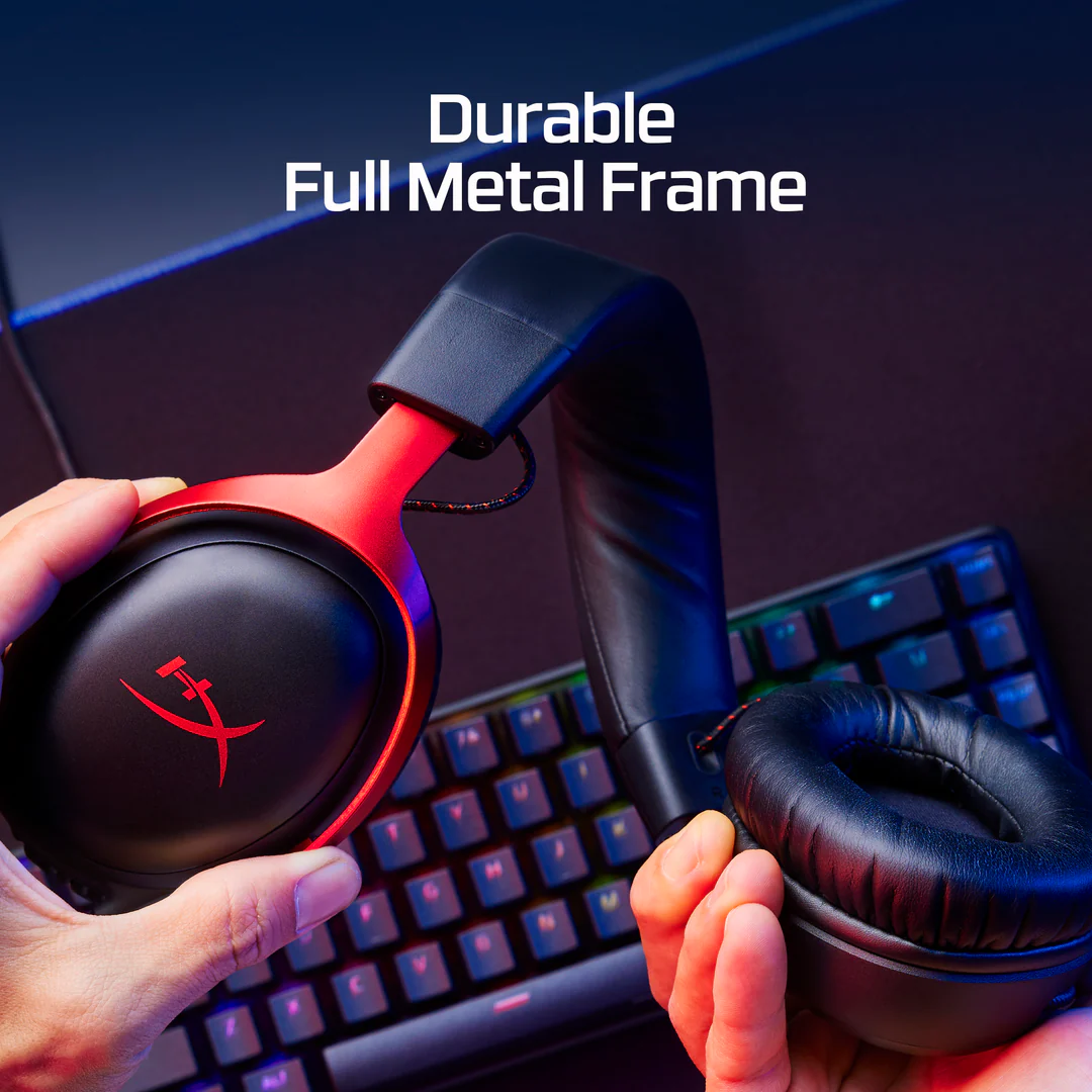 HYPERX Cloud III | 53mm Angled Drivers | HyperX Signature Memory Foam | Ultra Clear Noise Cancelling Detachable Microphone | Wired Gaming Headphones & Headsets (Black & Red)