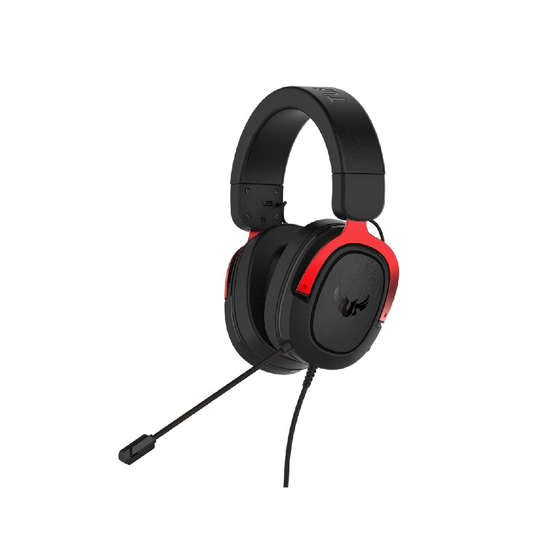 ASUS TUF Gaming H3 | 50mm Essence Driver | 7.1 Virtual Surround Sound | Stainless Steel Headband | Lightweight | Wired Gaming Headphones & Headsets (Red)