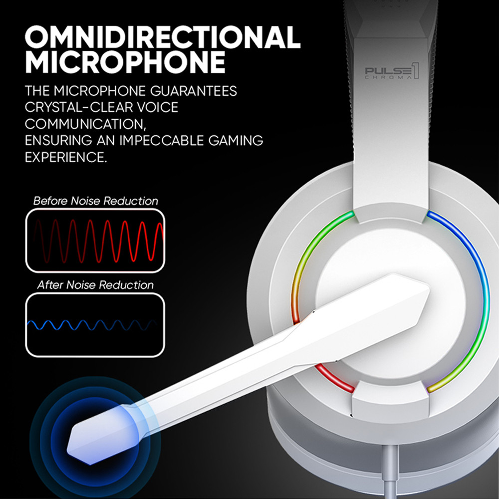 ARMAGGEDDON Pulse 1 Chroma | 40mm Large Drivers | Multi-Color LED | 2.1 Stereo Sound | USB-&-3.5mm-Jack-Connection RGB Gaming Headphones & Headsets (Black)