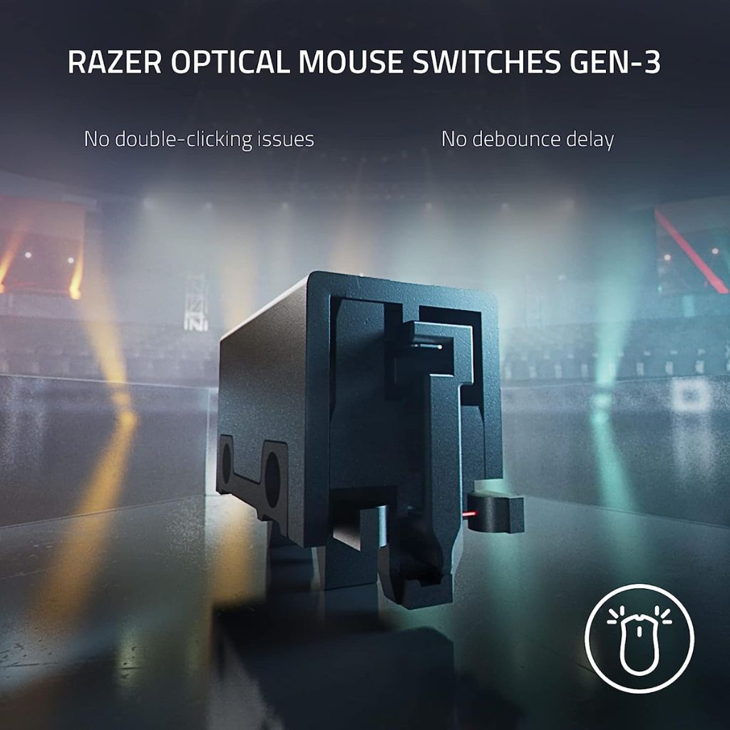 RAZER DeathAdder V3 Pro | 6 Programmable Buttons | Focus Pro 30K Optical Sensor + 30K DPI | Razer Optical Switches Gen 3 + 90 Million Clicks | Razer HyperSpeed Wireless | Ultra-light Weight | Ergonomic Design | Wired & Wireless Gaming Mouse (White)