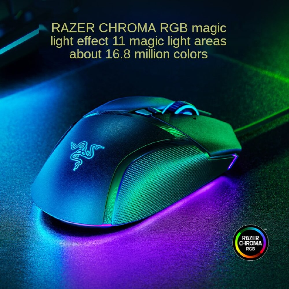 RAZER Basilisk V3 | 11 Programmable Buttons | Razer Focus + 26K DPI Sensor | Razer Optical Switches Gen 2 with 70 Million Clicks | 11 Razer Chroma Lighting Zones | Wired RGB Gaming Mouse