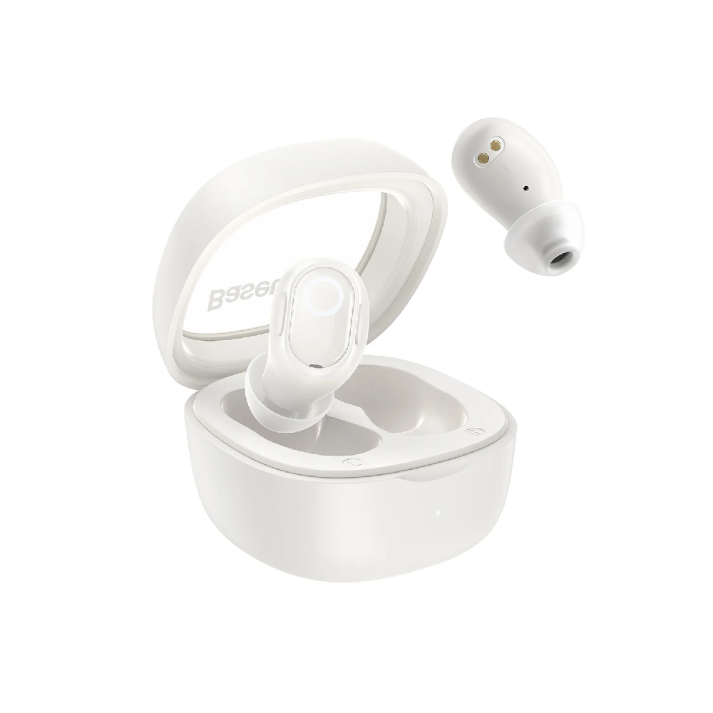 BASEUS Bowie WM02 | TWS | 25 Hours Total Playback | Dual Channel Low Latency Mode | Wireless Bluetooth Earbuds (White)