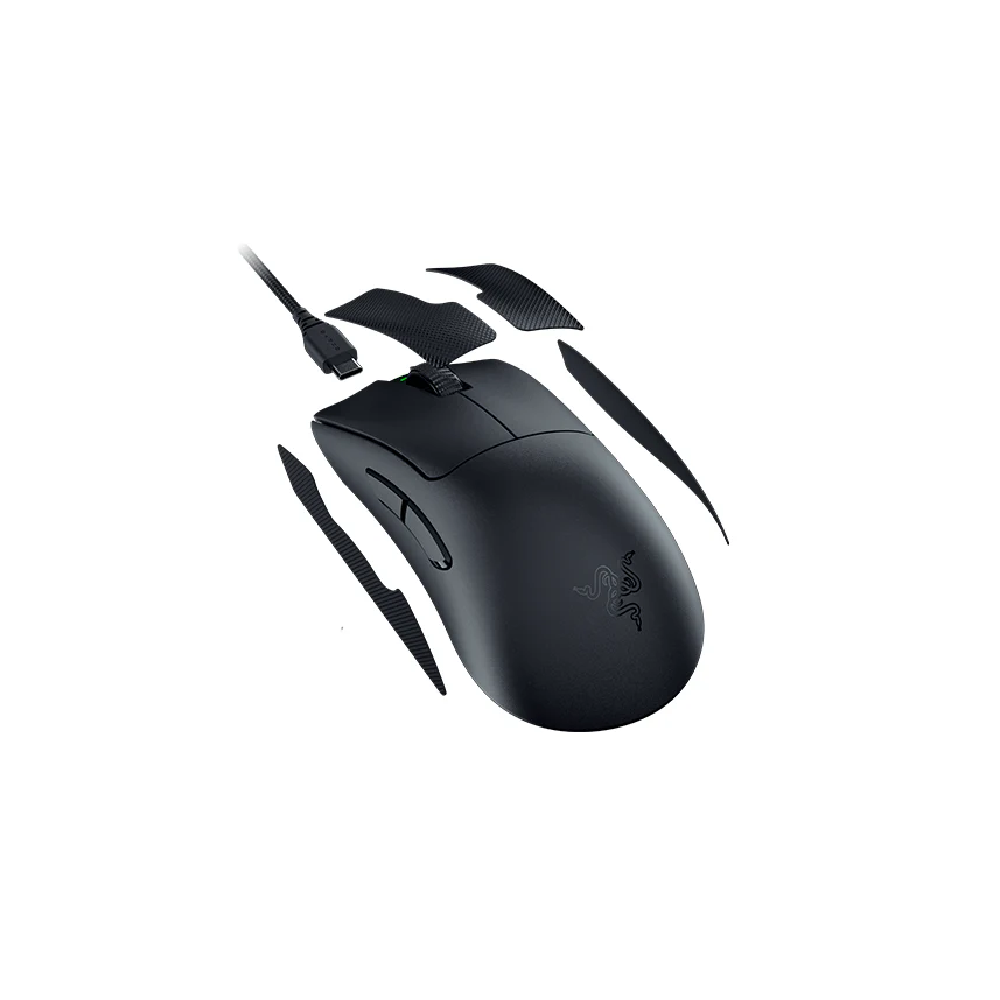 RAZER DeathAdder V3 Pro | 6 Programmable Buttons | Focus Pro 30K Optical Sensor + 30K DPI | Razer Optical Switches Gen 3 + 90 Million Clicks | Razer HyperSpeed Wireless | Ultra-light Weight | Ergonomic Design | Wired & Wireless Gaming Mouse (Black)