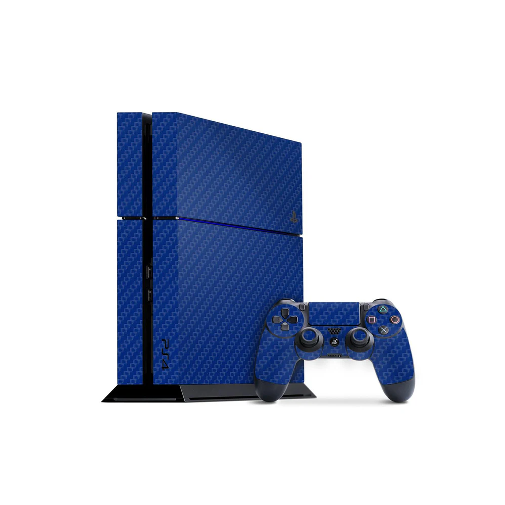 SLICKWRAPS PlayStation 4 Slim Sticker Skin (Carbon Series - Blue)