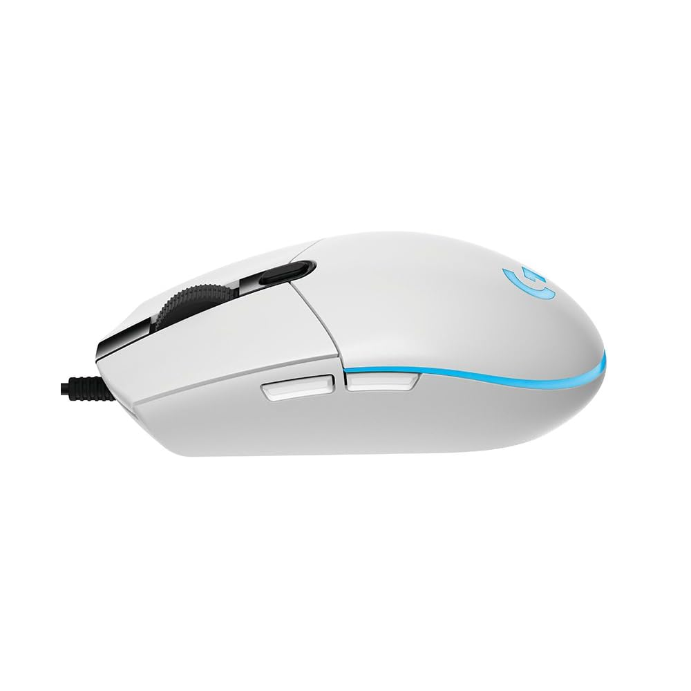 LOGITECH G102 Prodigy | 200 - 8000 DPI | 10 Million Clicks | 6 Programmable Buttons | Lightsync RGB Color Wave |  Wired RGB Gaming Mouse (White)