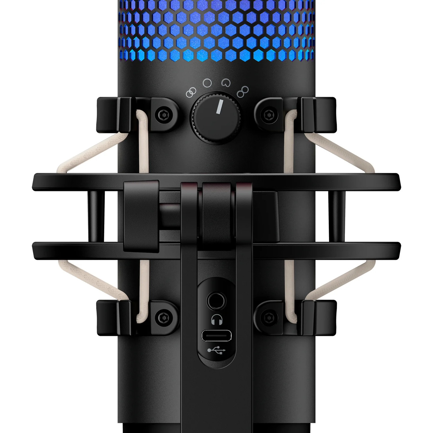 HYPERX QuadCast S | 4 Polar Patterns | Tap-to-mute Sensor | Internal Pop Filter | Dynamic RGB Lighting | Wired Gaming Microphone (Black)