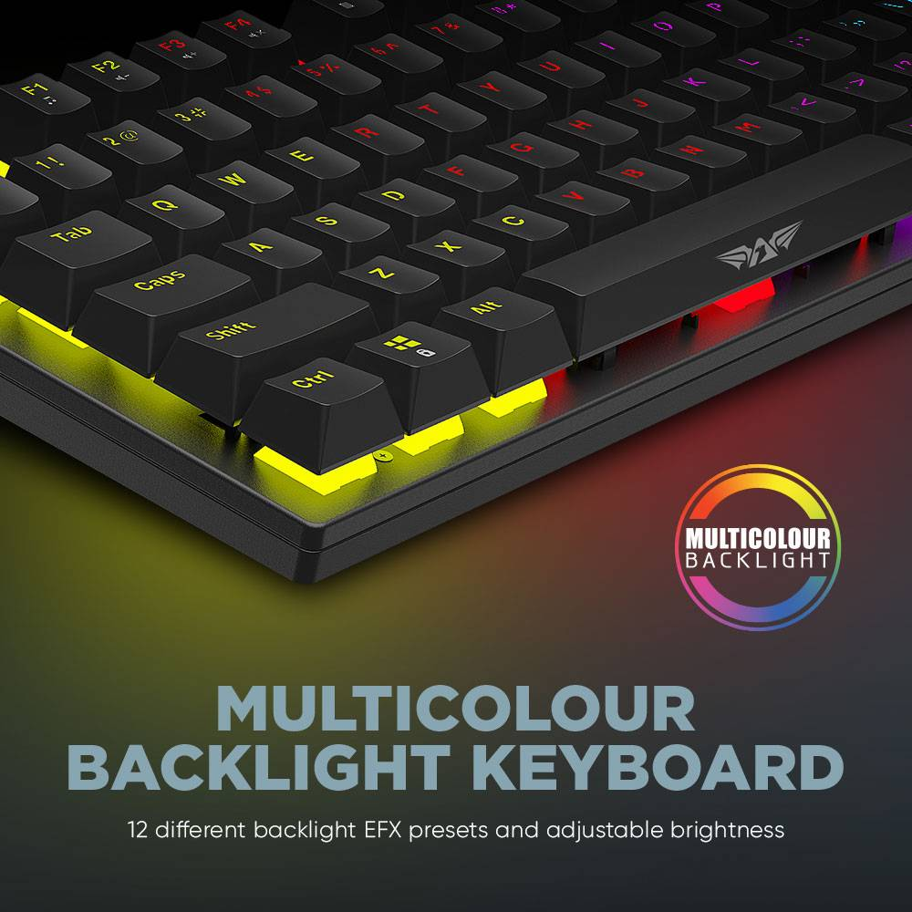 ARMAGGEDDON MKA-2C Neo PsychRaven | Linear Key | 12 Backlight Effects | Hotswap-able Switch | 87 Keys | Wired RGB Gaming Keyboard (Black)