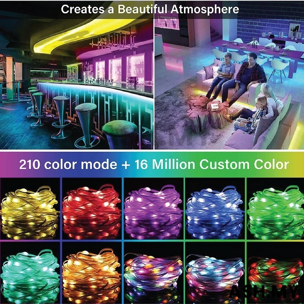 RGB Strip LED Mood Lights | Triple Intelligent Control Mode | Music Sync Feature | USB Power Supply Waterproof | Gaming Lighting (10M)
