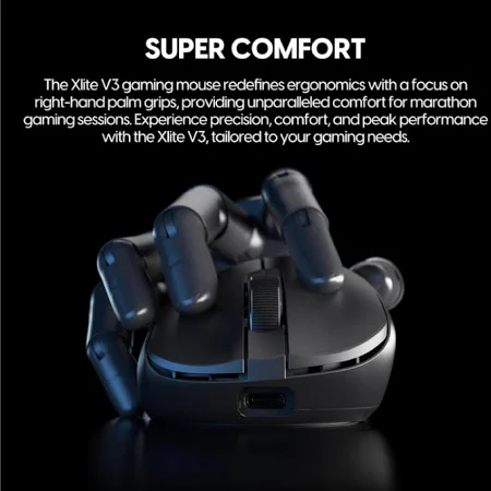 PULSAR XLite V3 | Maximum 26000 DPI | ~100 Hours Playtime | Flagship Sensor | Ultra-light | Ergonomic | Wireless Gaming Mouse (White)