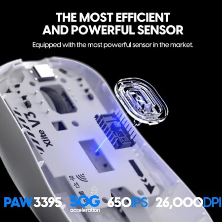 PULSAR XLite V3 | Maximum 26000 DPI | ~100 Hours Playtime | Flagship Sensor | Ultra-light | Ergonomic | Wireless Gaming Mouse (White)