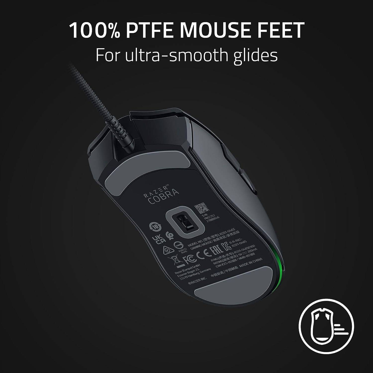 RAZER Cobra | 6 Programmable Buttons | 8500 DPI Optical Sensor | Razer Optical Switches Gen 3 + 90 Million Clicks | Razer SpeedFlex Cable | Wired RGB Gaming Mouse (Black)