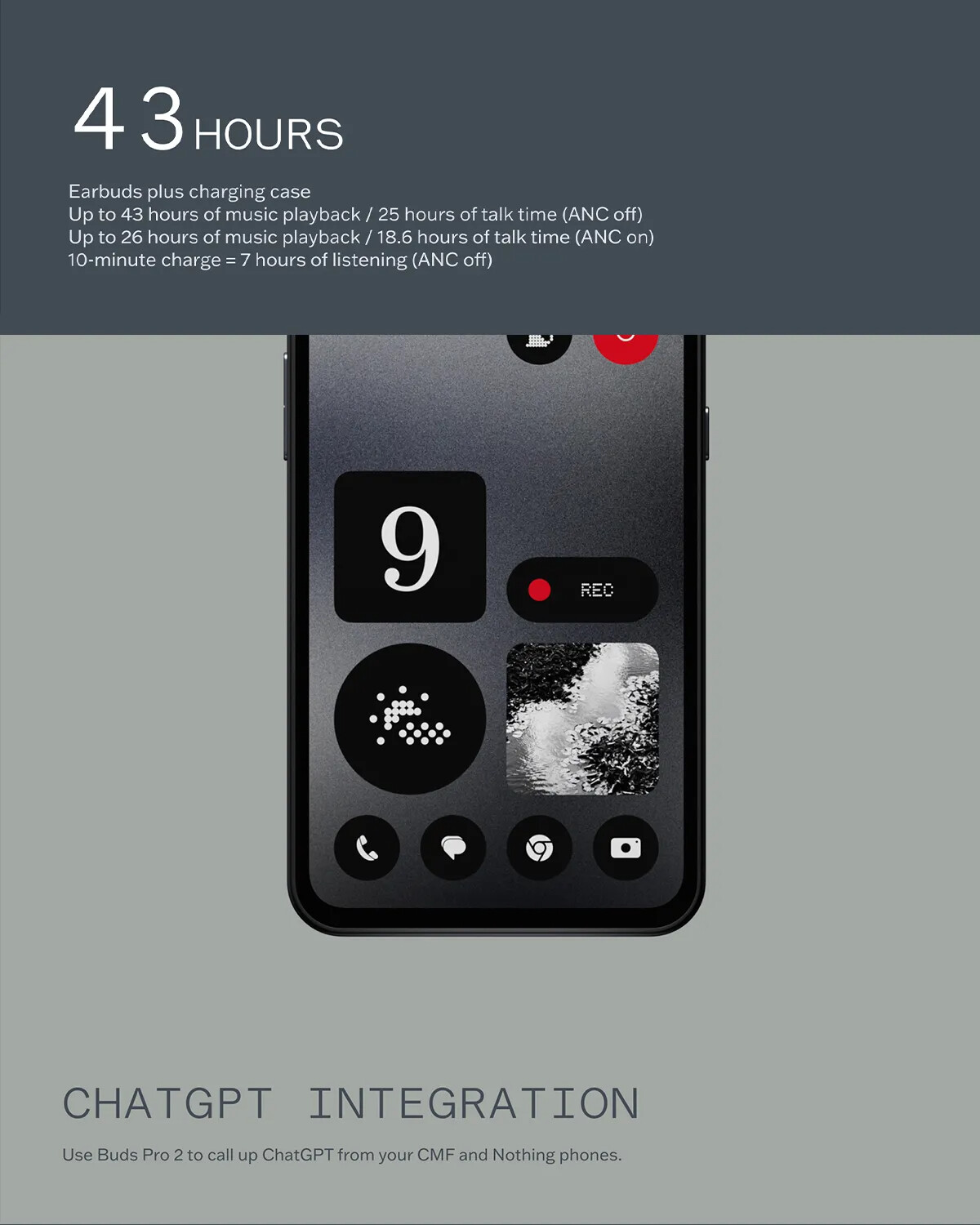 NOTHING CMF Buds Pro 2 | 50dB ANC | High-Res Sound | 6 HD Mics | 11mm + 6mm Dual Drivers | Wireless Bluetooth Earbuds (Light Grey)