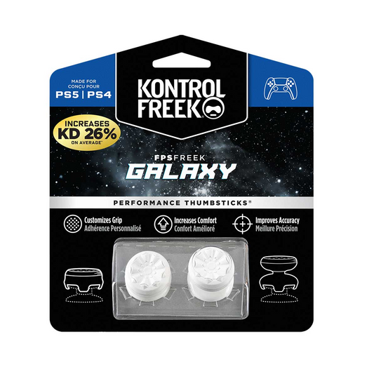 KONTROLFREEK Performance Thumbstick For PlayStation 4 DualShock 4 Controller / PlayStation 5 DualSense Controller / Xbox One Controller (FPS Freek Galaxy WHITE Edition)