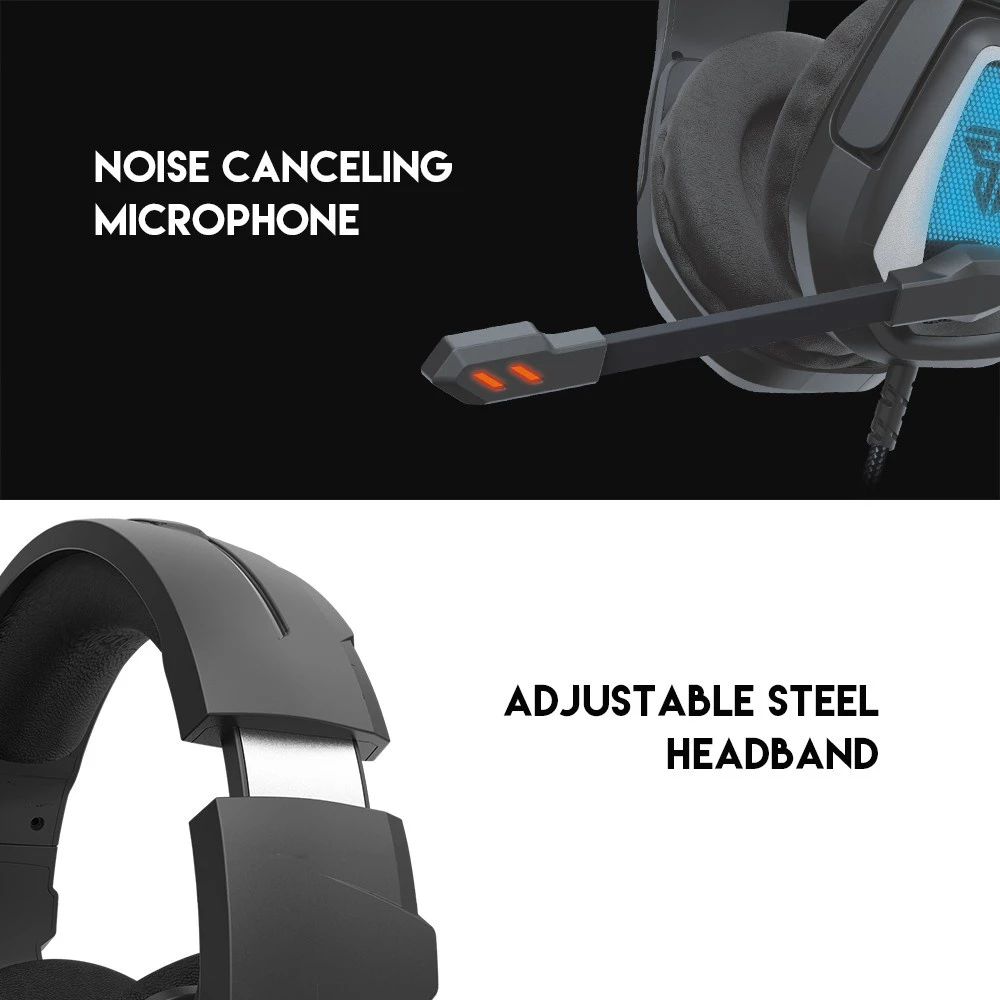 FANTECH Jade MH84 | 50mm Drivers | Noise-Cancelling Microphone | Audio Control Unit | Wired RGB Gaming Headphones & Headsets