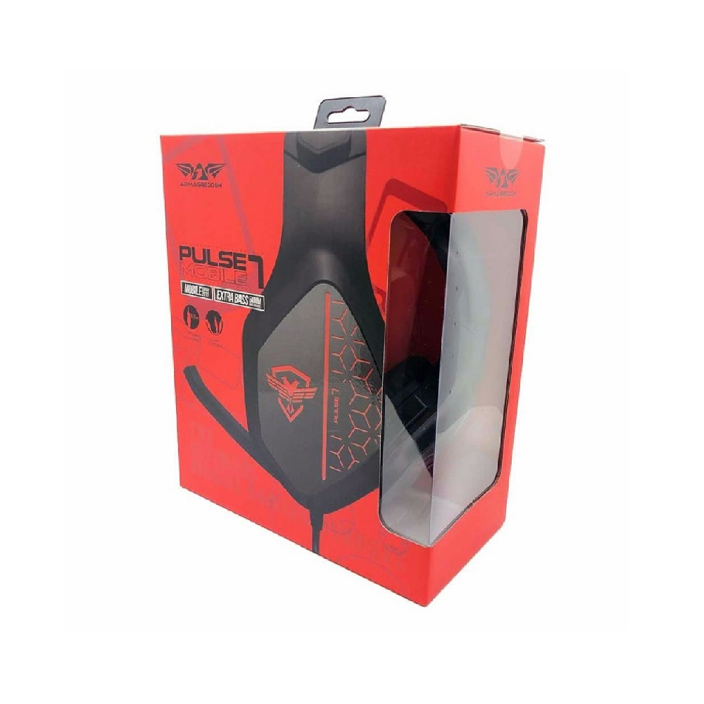 ARMAGGEDDON Pulse 7 Mobile | 50mm Large Drivers | Multi-Color LED | Foldable Microphone | USB-&-3.5mm-Jack-Connection RGB Gaming Headphones & Headsets (Scarlet Soviet)