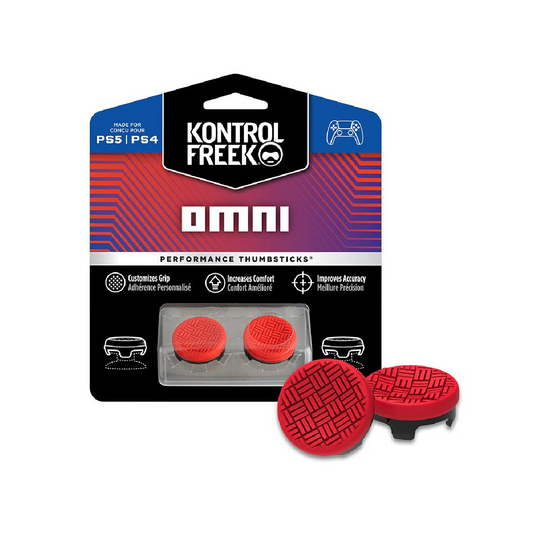 KONTROLFREEK Performance Thumbstick For PlayStation 4 DualShock 4 Controller / PlayStation 5 DualSense Controller / Xbox One Controller (Omni RED Edition)