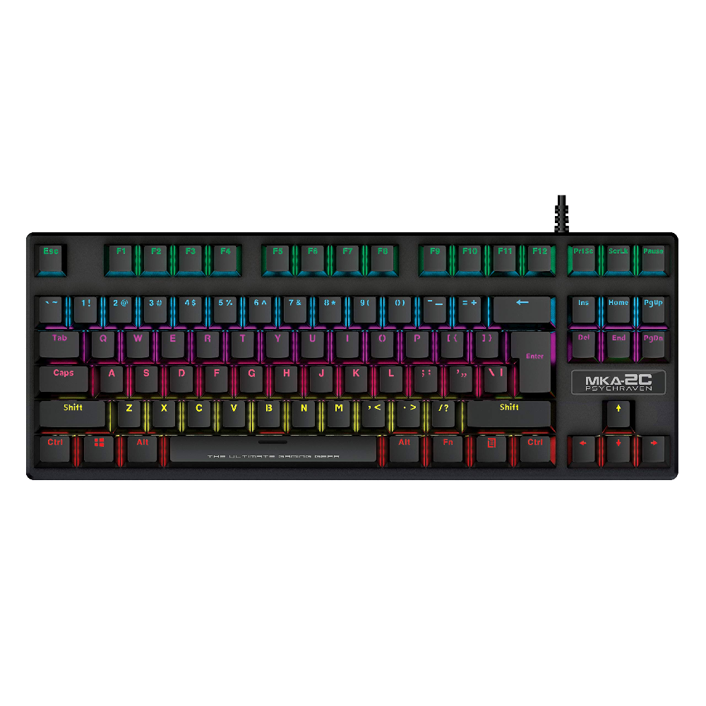 ARMAGGEDDON MKA-2C Neo PsychRaven | Linear Key | 12 Backlight Effects | Hotswap-able Switch | 87 Keys | Wired RGB Gaming Keyboard (Black)