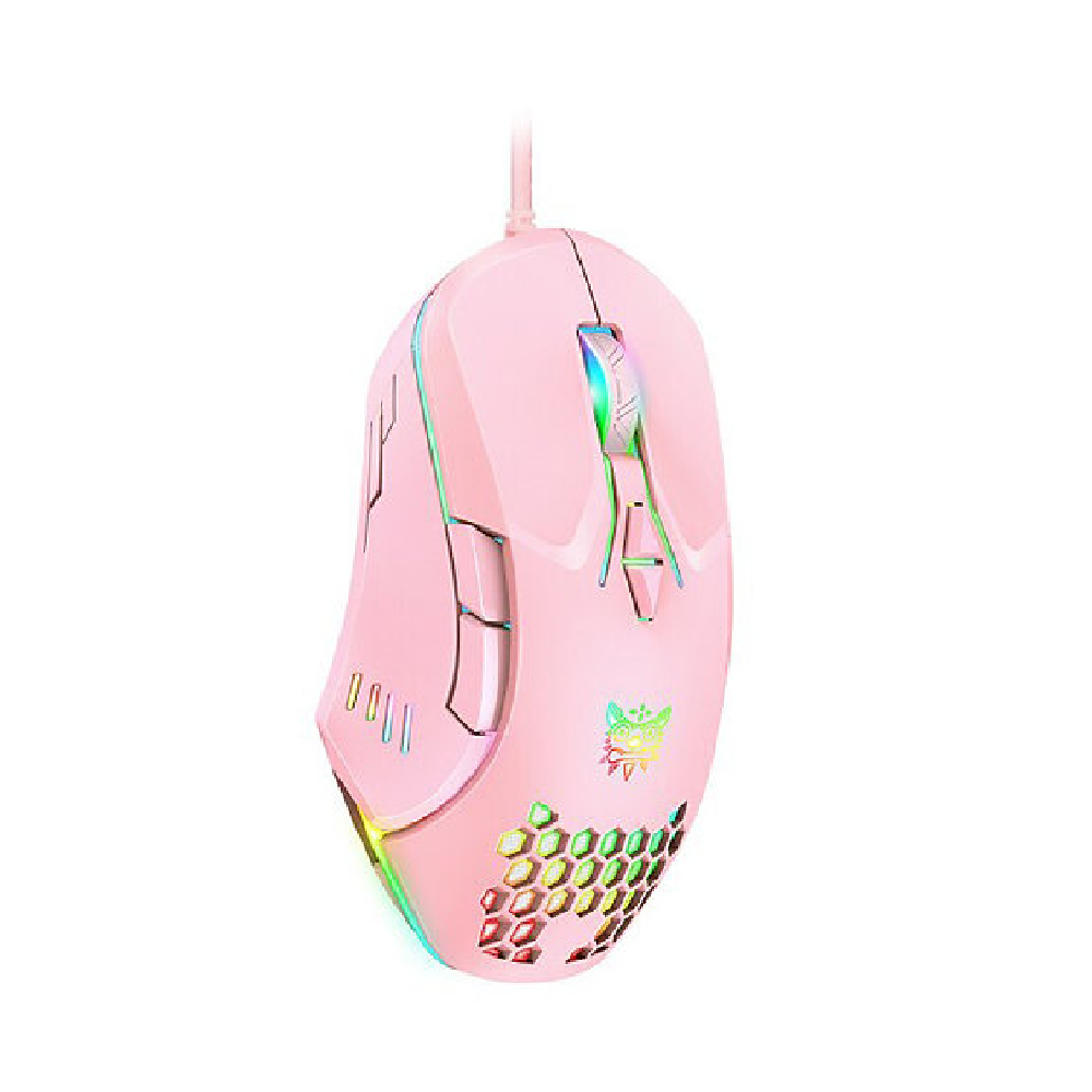 ONIKUMA CW902 | 6 DPI Levels | 7 Programmable Buttons | Lightweight & Ergonomic | Wired RGB Gaming Mouse (Pink)