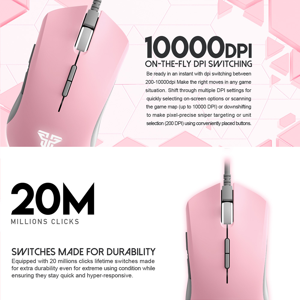 FANTECH X17 Blake | Adjustable 200 - 10000 DPI | Huano 20 Million Switch | 7 Programmable Buttons | Wired Macro RGB Gaming Mouse (Sakura Edition)