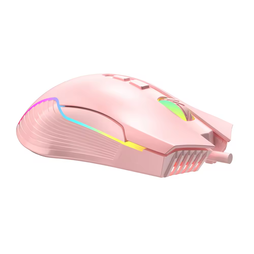 ONIKUMA CW905 | 6 DPI Levels | 7 Programmable Buttons | 7 RGB Light Mode | Ergonomic Symmetric Design | Wired RGB Gaming Mouse (Pink)