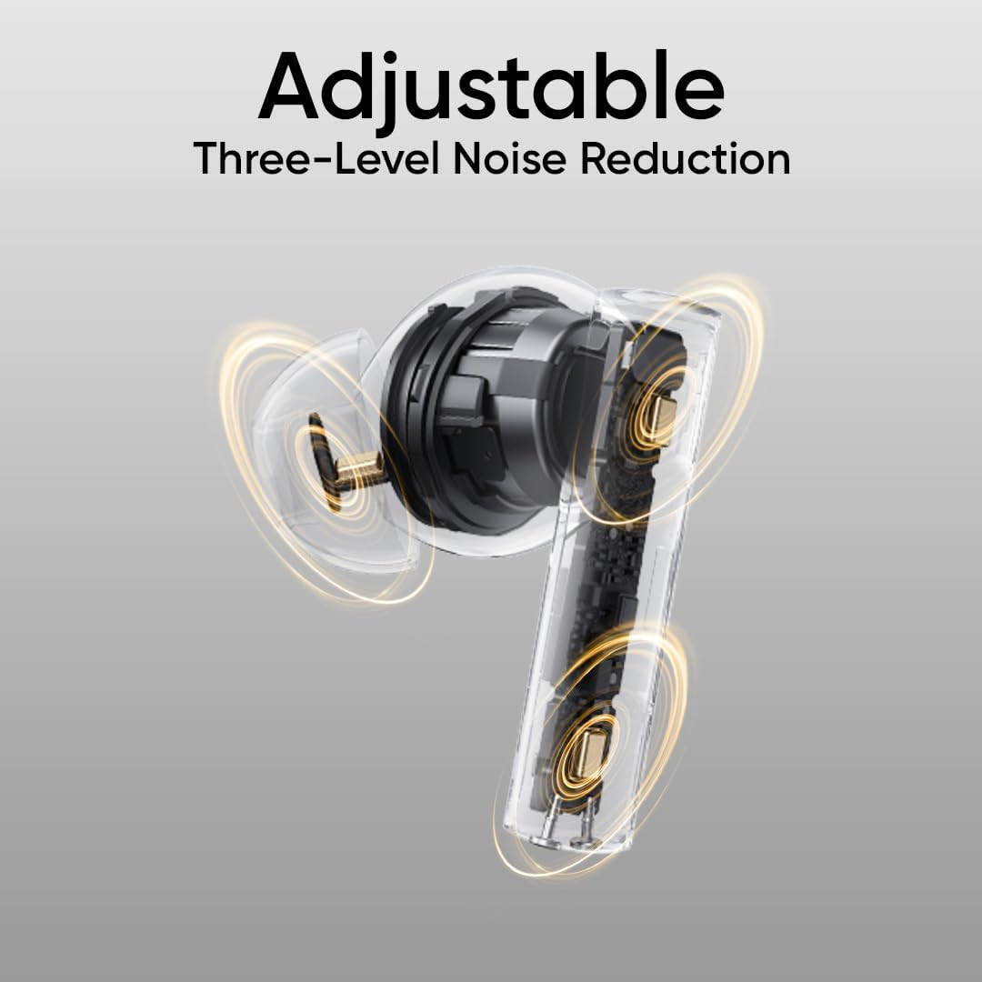 REALME Buds T310 | 46dB ANC | 40 Hours Total Playback | 12.4mm Dynamic Bass Driver | Wireless Bluetooth Earbuds